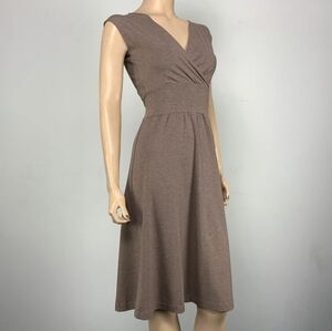 Y2K - "5-7-9" Brown/Tan Vintage Cotton Dress